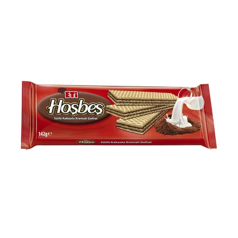 ویفر اتی هوش بش (Eti Hoşbeş) با طعم کارامل، شیر و کاکائو 142 گرم — تصویر ۲