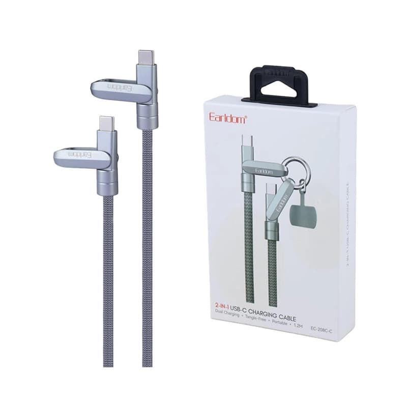 کابل شارژ دو سر تایپ سی آویزی EARLDOM EC-208 C-C