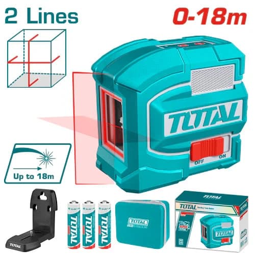تراز لیزری توتال قرمز دو خط مدل TLL156503