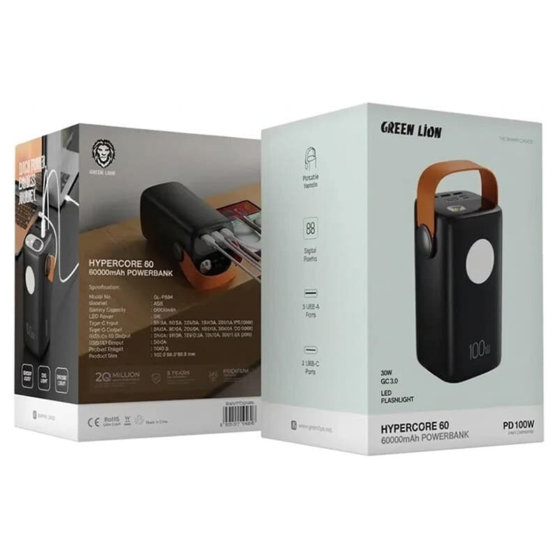 پاور بانک فست شارژ گرین لاین Hyper Core 60 QC3.0 PD 100W ظرفیت 60000 میلی آمپر ساعت — تصویر ۸
