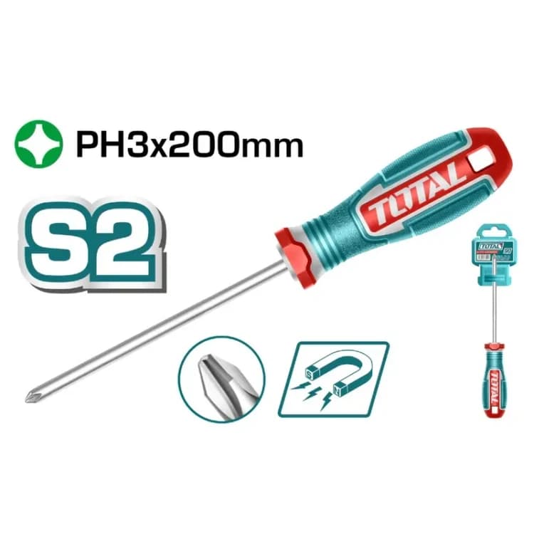 پیچ گوشتی توتال چهارسو 200 میلیمتری PH3 مدل TSDPH3200