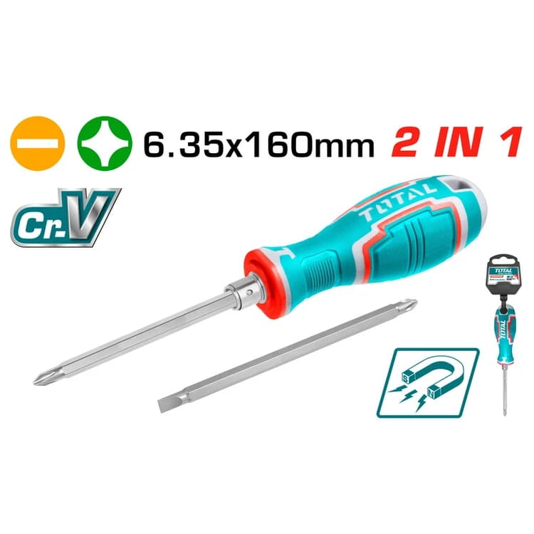 پیچ گوشتی توتال دو سر 160 میلیمتر مدل THT250206 — تصویر ۳