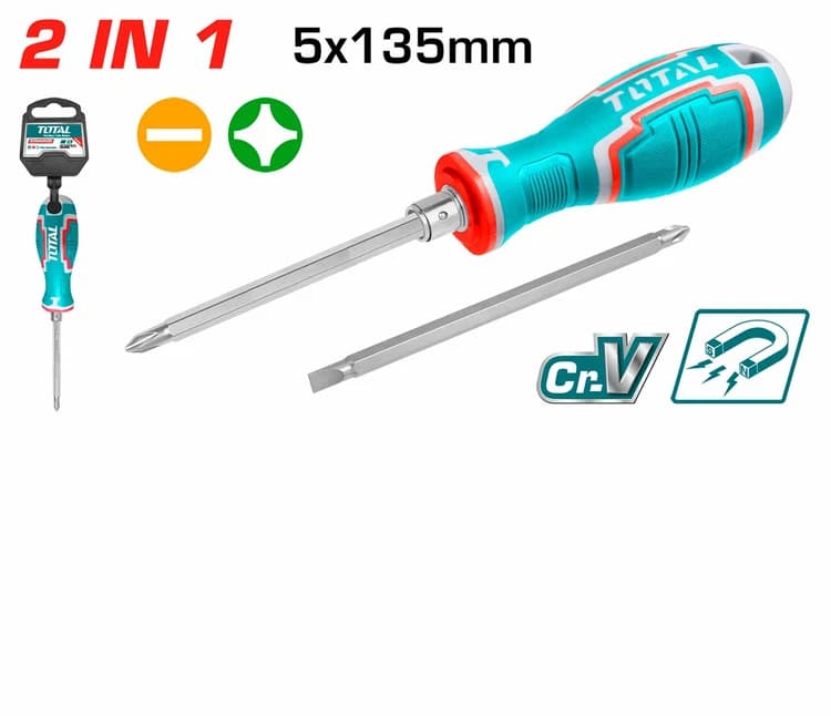 پیچ گوشتی توتال دو سر 135 میلیمتر مدل THT250226 — تصویر ۲