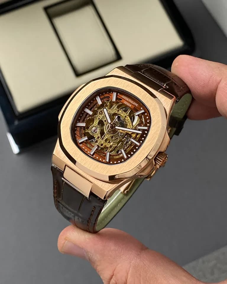 ساعت پتک فیلیپ ناتلیوس موتور اتوماتیک مردانه Patek Philippe قهوه ای — تصویر ۶