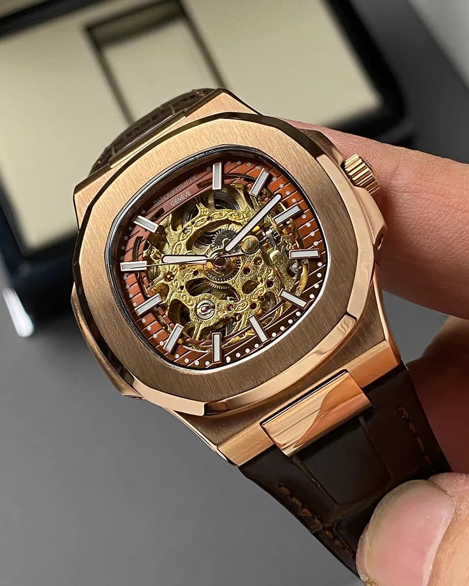 ساعت پتک فیلیپ ناتلیوس موتور اتوماتیک مردانه Patek Philippe قهوه ای — تصویر ۷