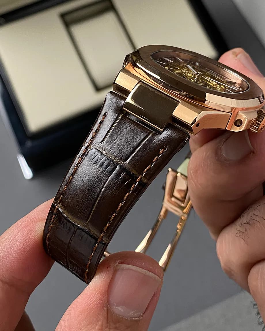 ساعت پتک فیلیپ ناتلیوس موتور اتوماتیک مردانه Patek Philippe قهوه ای — تصویر ۴