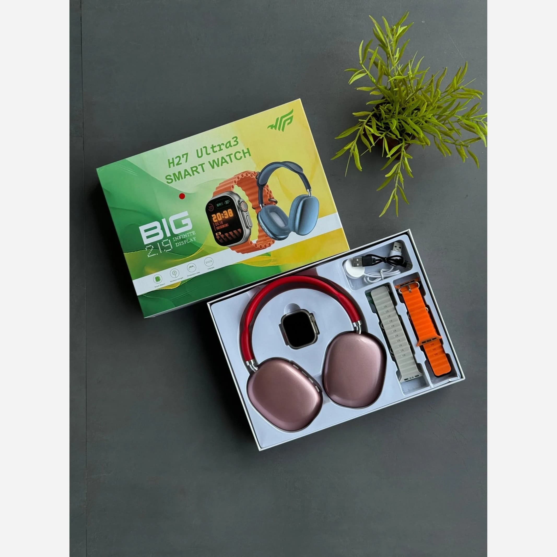 ساعت هوشمند H27 ULTRA3 به همراه هدفون طرح P9 — تصویر ۵