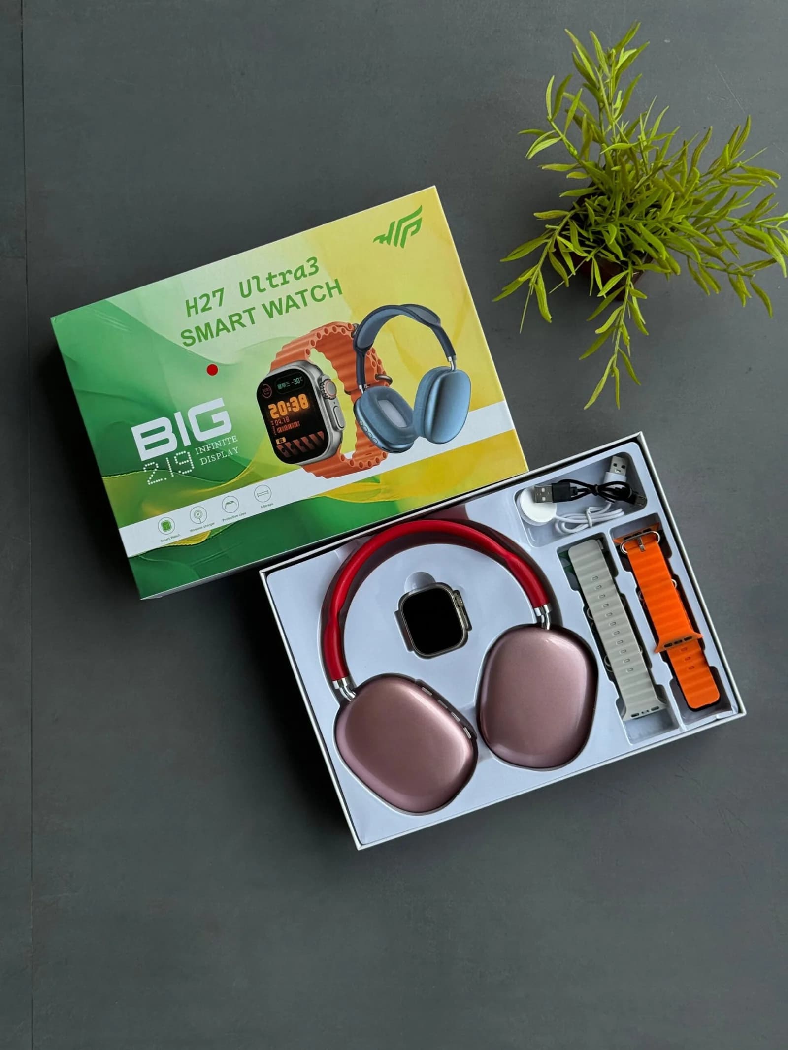 ساعت هوشمند H27 ULTRA3 به همراه هدفون طرح P9 — تصویر ۸