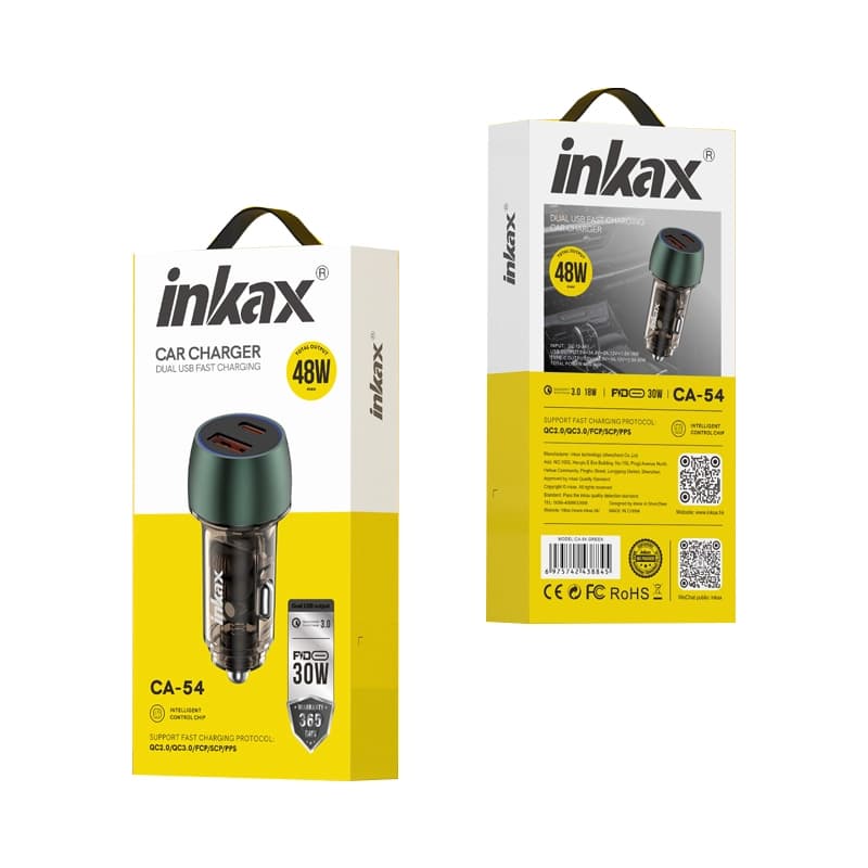 شارژر فندکی INKAX CA-54 2PORT PD QC3.0 48W — تصویر ۴