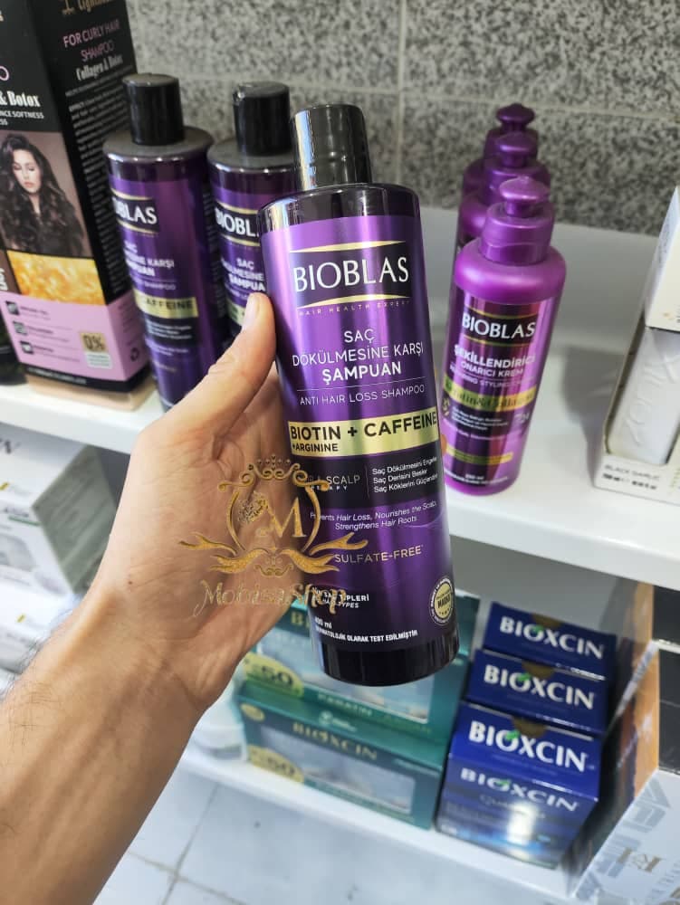 شامپو ضد ریزش بیوبلاس BIOBLAS حاوی بیوتین و کافئین حجم 400 میل — تصویر ۵