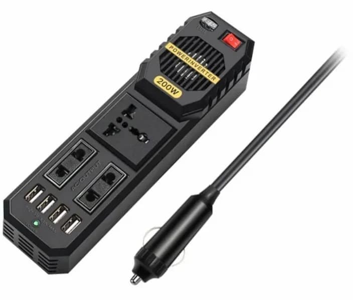 اینورتر خودرو BYGD مدل E8981 ظرفیت ۲۰۰ وات با ۴ پورت USB