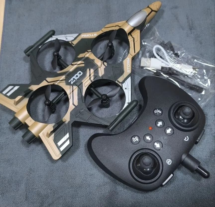 هواپیما کنترلی شارژی هونتون مدل drone Z100 سبز ارتشی — تصویر ۲