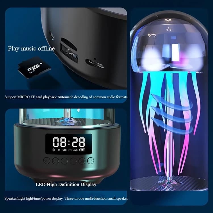 چراغ خواب اسپیکر قابل حمل عروس دریایی مدل Jellyfish اصل — تصویر ۲