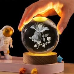 چراغ خواب مدل گوی کریستالی 3D در طرح های فوق العاده|هدیه ولنتاین — تصویر ۴