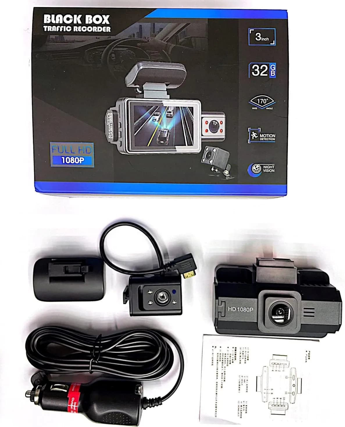 دوربین ثبت وقایع خودرو مدل Black Box Dvr A360 سه لنز – وایفای دار — تصویر ۲