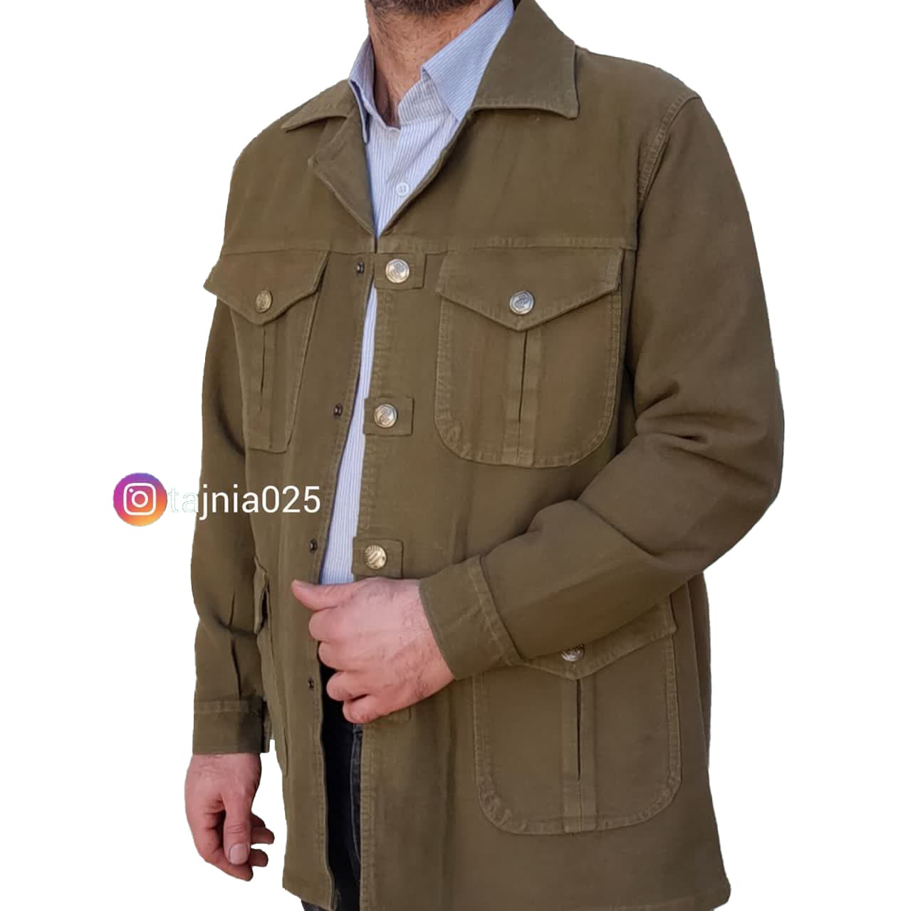 کت الیاف طبیعی مردانه مدل چهار جیب — تصویر ۵