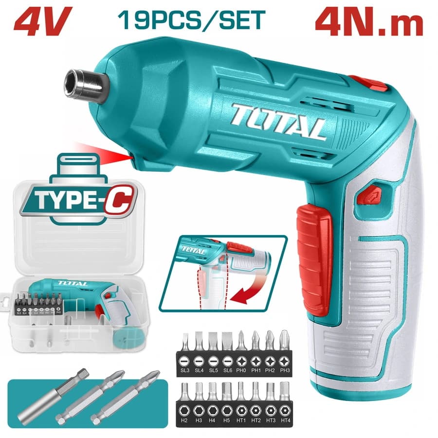 پیچگوشتی شارژی توتال کمرشکن 4 ولت مدل TSDLI0442 — تصویر ۳