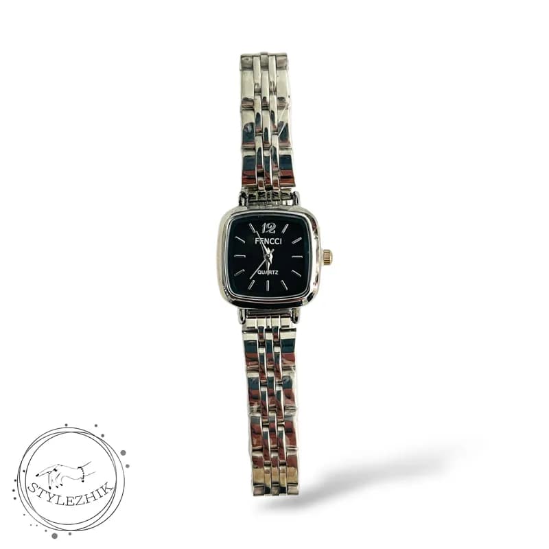 ساعت زنانه استیل نقره‌ای فنچی صفحه مشکی | FENCCI Steel Black Dial