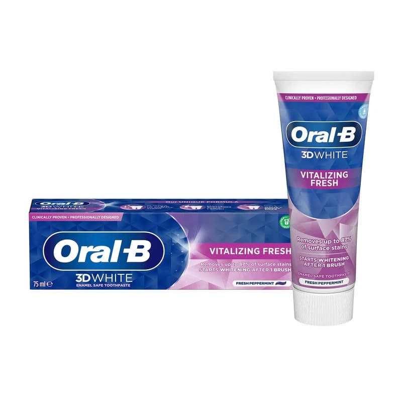 خمیر دندان اورال بی سری 3D WHITE مدل VITALIZING FRESH | حجم 75 میلی لیتر
