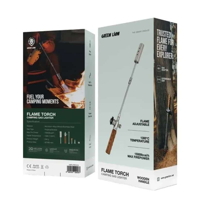 مشعل گازی فندکی کپسولی گرین لاین مدل Green Lion Flame Torch Camping Gas Lighter — تصویر ۳