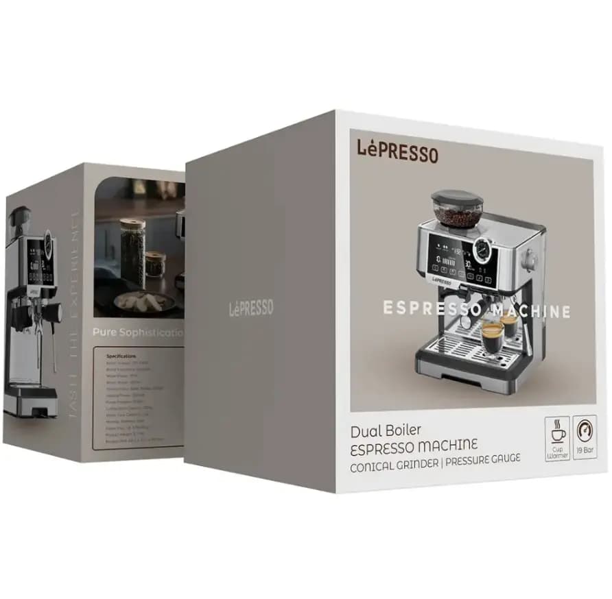 اسپرسوساز لپرسو با اسیاب مخروطی و فشارسنج مدل LPCFFM0030 — تصویر ۴