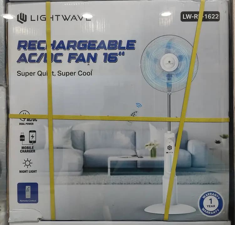 پنکه ایستاده شارژی لایت ویو مدل LW-RF-1622 — تصویر ۴