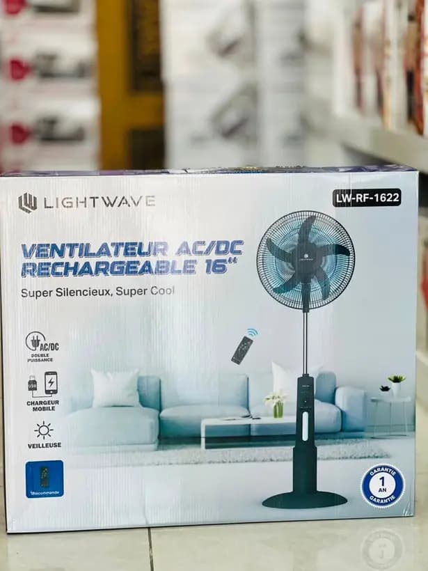 پنکه ایستاده شارژی لایت ویو مدل LW-RF-1622 — تصویر ۲
