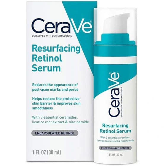 سرم رتینول، نیاسینامید و سرامید سراوی CeraVe Resurfacing Retinol Serum 30ml-اناژ — تصویر ۲