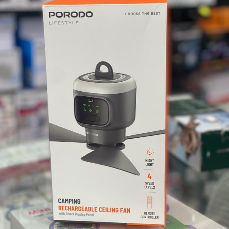 پنکه سقفی شارژی چراغ دار پرودو مدل PDRSF12KGY — تصویر ۵
