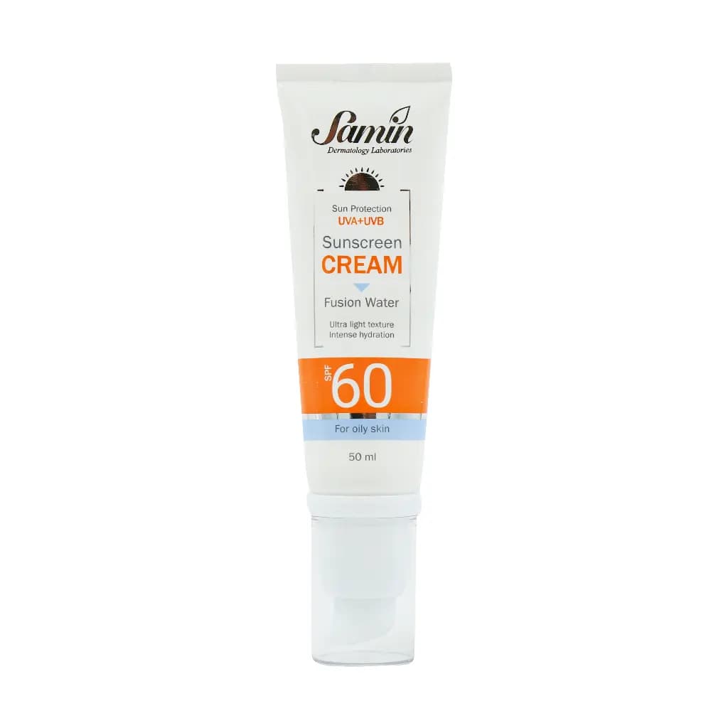 کرم ضدآفتاب فیوژن واتر پوست چرب SPF60 ثمین | 50 میلی لیتر — تصویر ۳