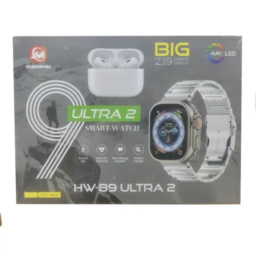 پک ساعت هوشمند الترا و ایرپاد پرو مدل HW-89 ULTRA2 با 7 بند متنوع و قاب ساعت — تصویر ۸