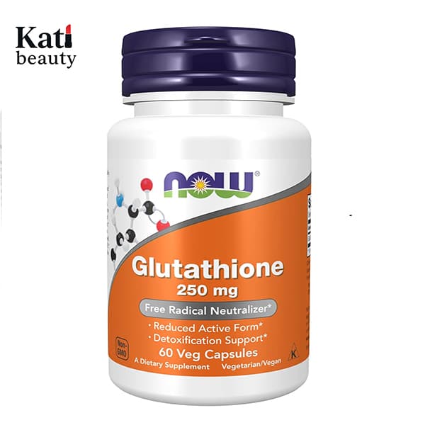 گلوتاتیون روشن کننده پوست ۲۵۰ میلی گرم NOW Gluthatione (60 عددی)-اناژ — تصویر ۳