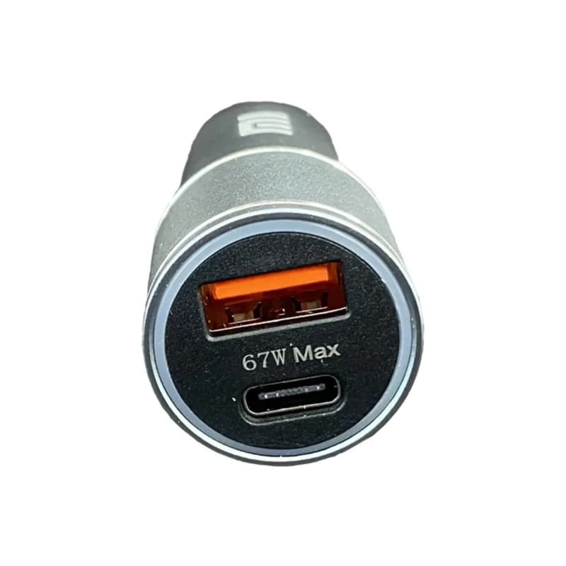 شارژر فندکی شیائومی مدل 0A-01 | فست شارژ 67 وات | دو پورت USB-A و USB-C — تصویر ۳