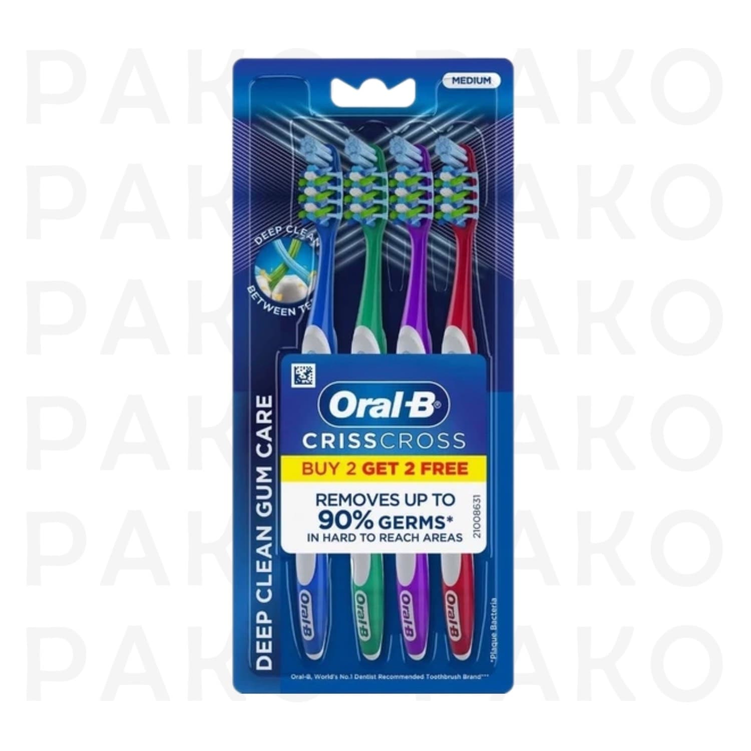 مسواك اورال بي كريس كراس متوسط 4 عددي-ORAL-B