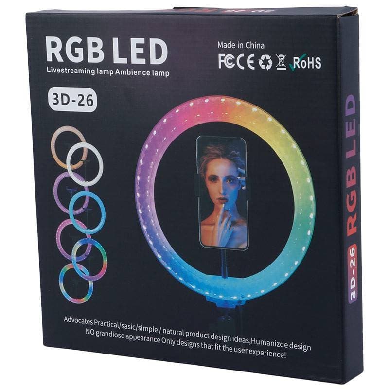 رینگ لایت مدل rgb 3d-26 همراه 3 پایه — تصویر ۴