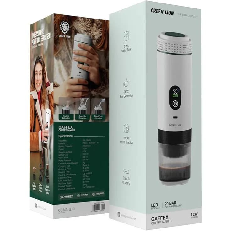 قهوه ساز شارژی گرین لاین CAFFEX با فشار ۲۰ بار — تصویر ۲