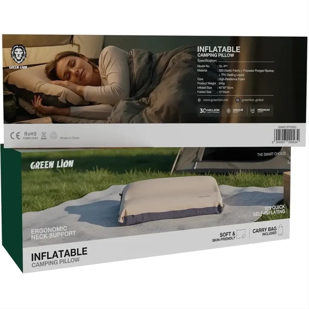 بالشت بادی کمپینگ گرین لاین مدل GL-IP1 با پشتیبانی ارگونومیک گردن — تصویر ۴