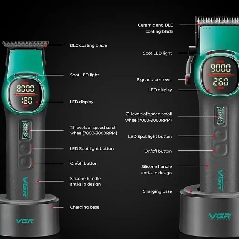 ماشین اصلاح 2 قلو VGR مدل v885s2 — تصویر ۵