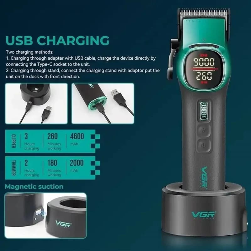 ماشین اصلاح 2 قلو VGR مدل v885s2 — تصویر ۳