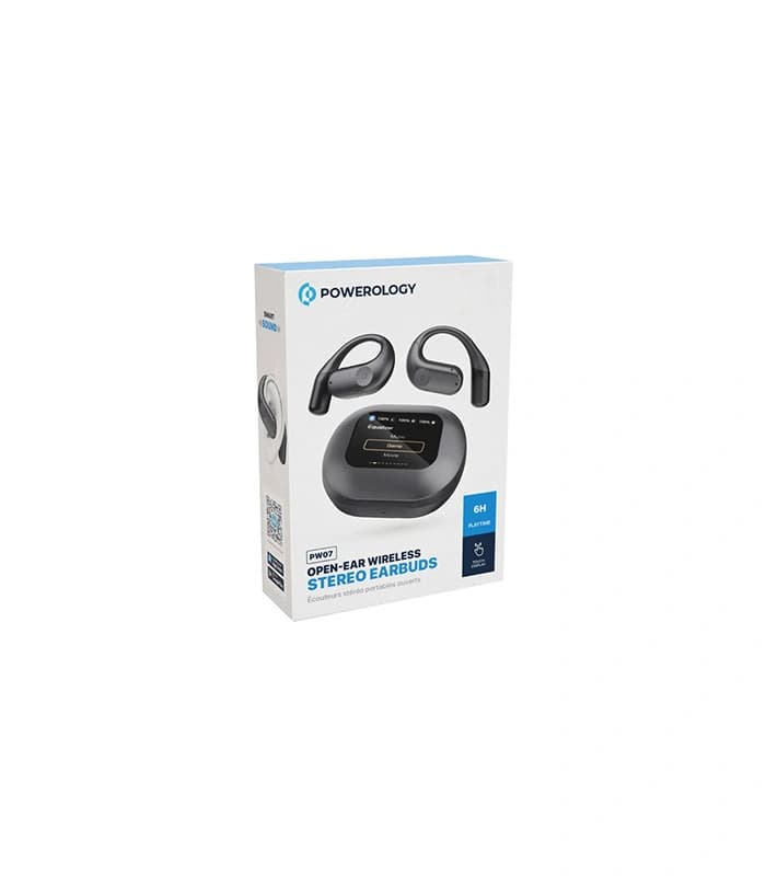 ایرپاد پاورولوژی Powerology Air Conduction ENC TWS Earbuds and Charging Case with Display 60mAh — تصویر ۵