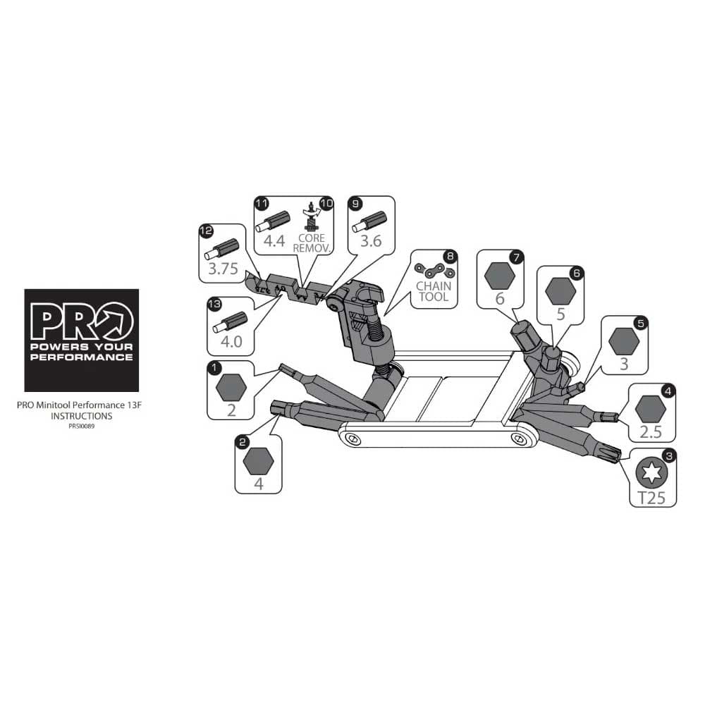 آچار چند کاره دوچرخه PRO مدل Performance 13F | ابزار 13 کاره حرفهای — تصویر ۱۰