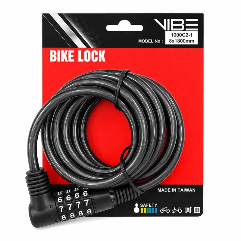 قفل کابلی رمزدار دوچرخه وایب VIBE مدل 1000C2-1 — تصویر ۶
