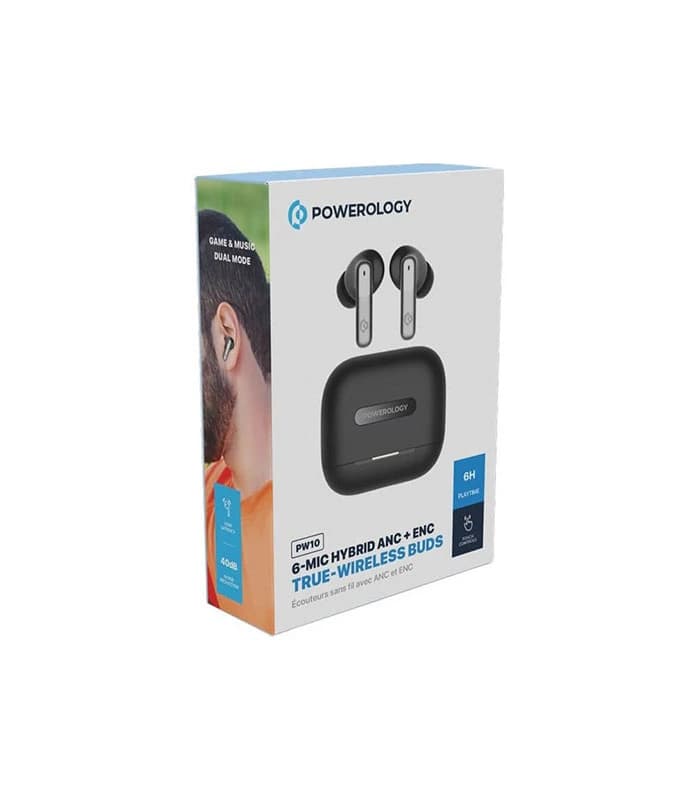 ایرپاد Powerology Hybrid True Wireless Earbuds with ANC + ENC 6 Microphone — تصویر ۴