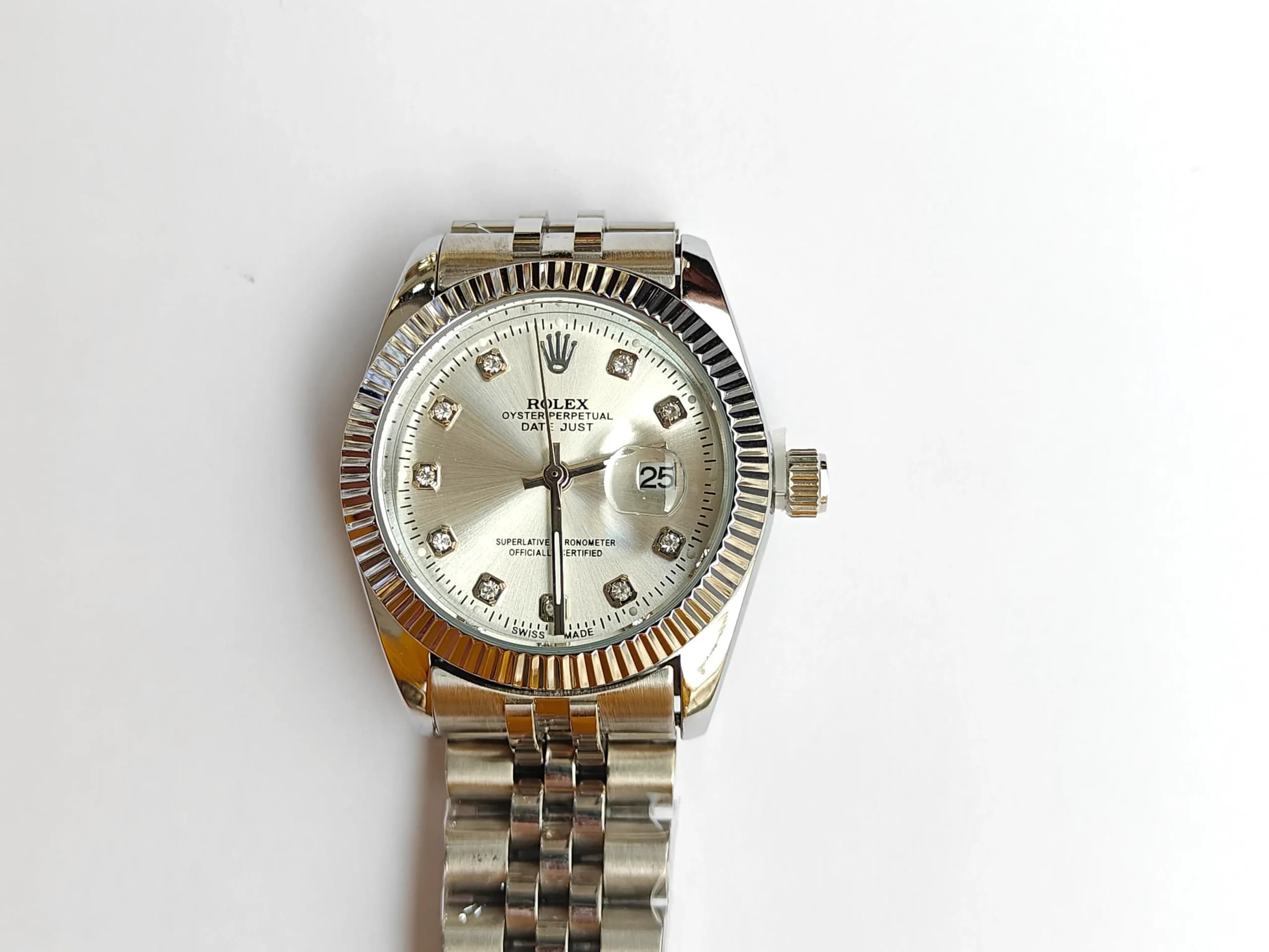 ساعت زنانه رولکس ROLEX نقره ای زمینه نقره ای — تصویر ۲