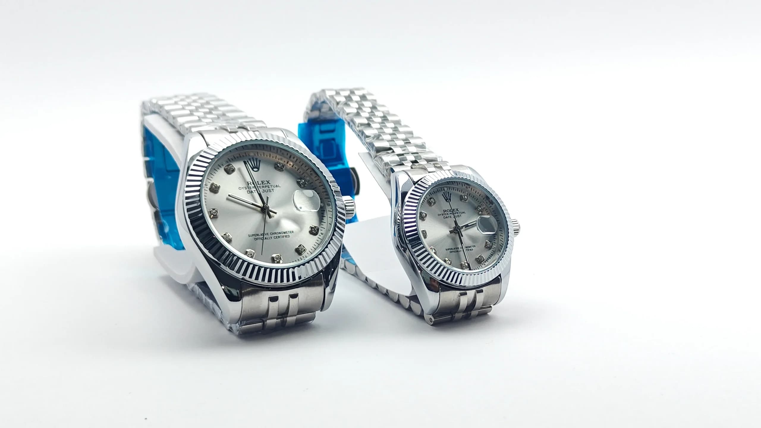 ساعت ست مردانه و زنانه رولکس ROLEX نقره ای