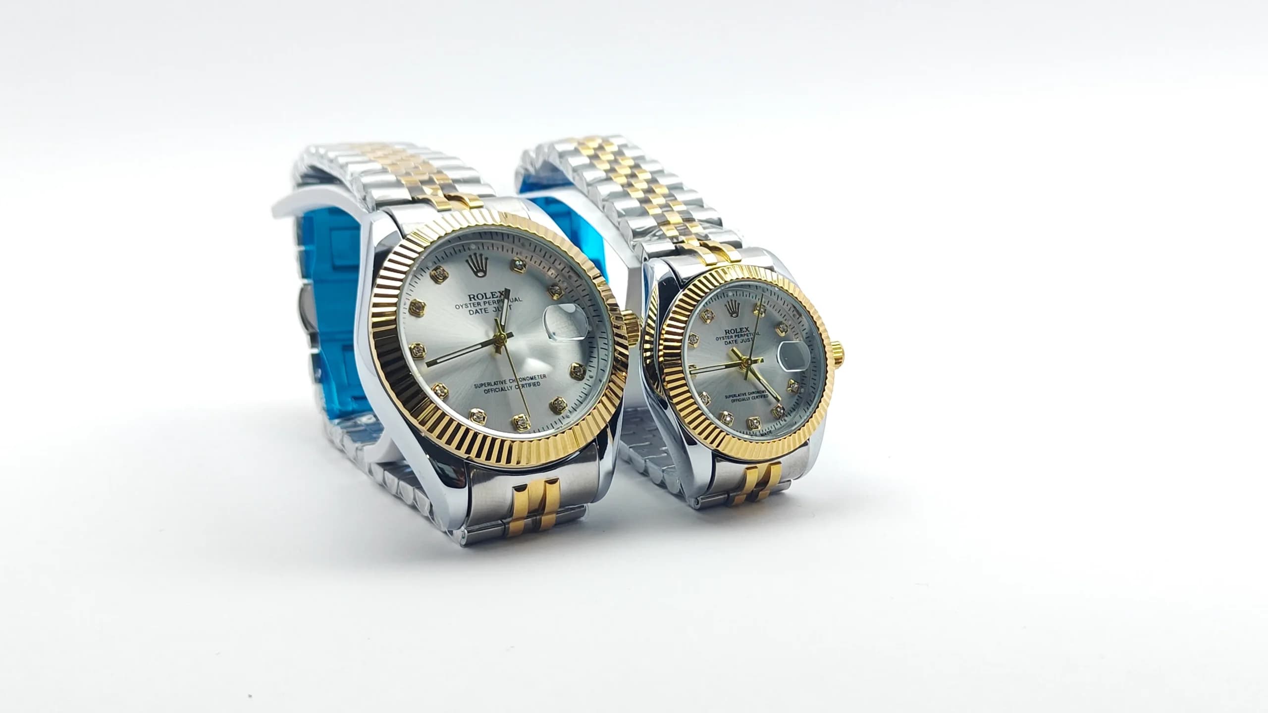 ساعت ست مردانه و زنانه رولکس ROLEX نقره ای و طلایی — تصویر ۲