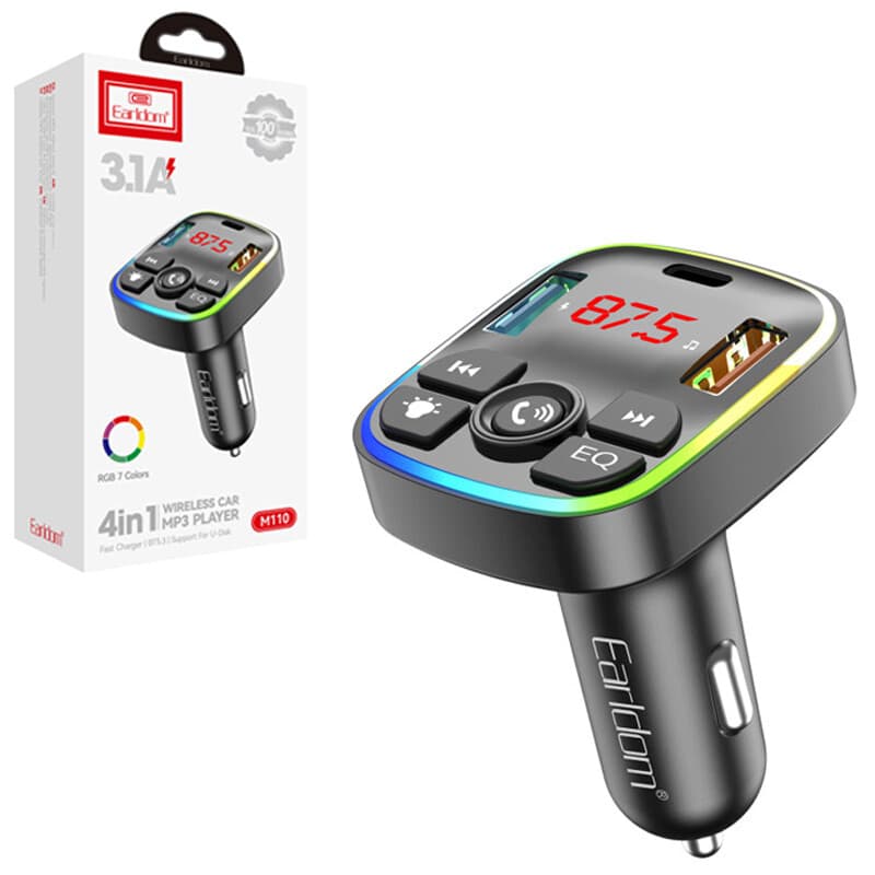شارژر فندکی و اف ام پلیر بلوتوثی ارلدام ET-M110 — تصویر ۳