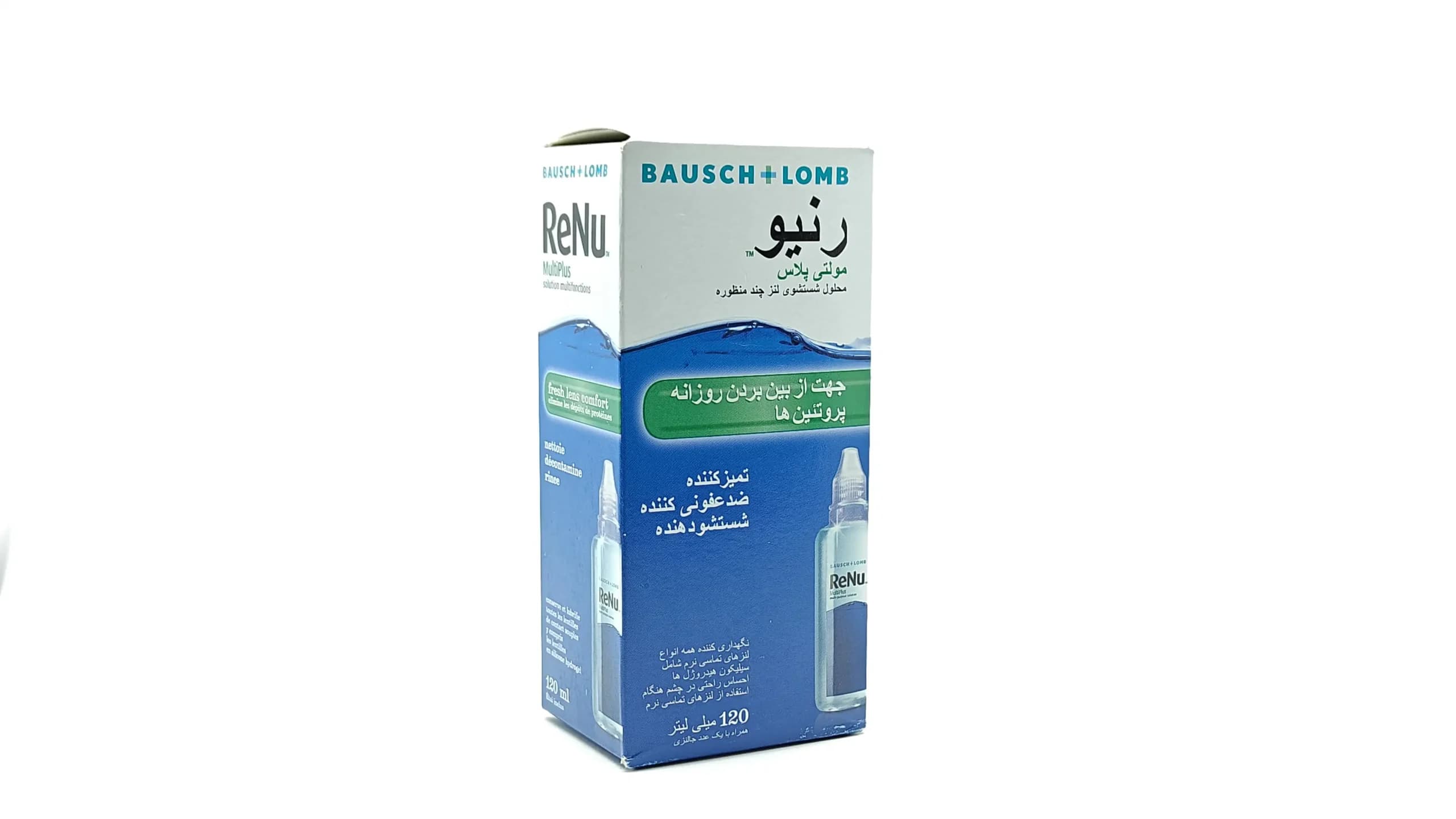 مایع لنز رنیو Renu مولتی پلاس حجم 120 میلی لیتر