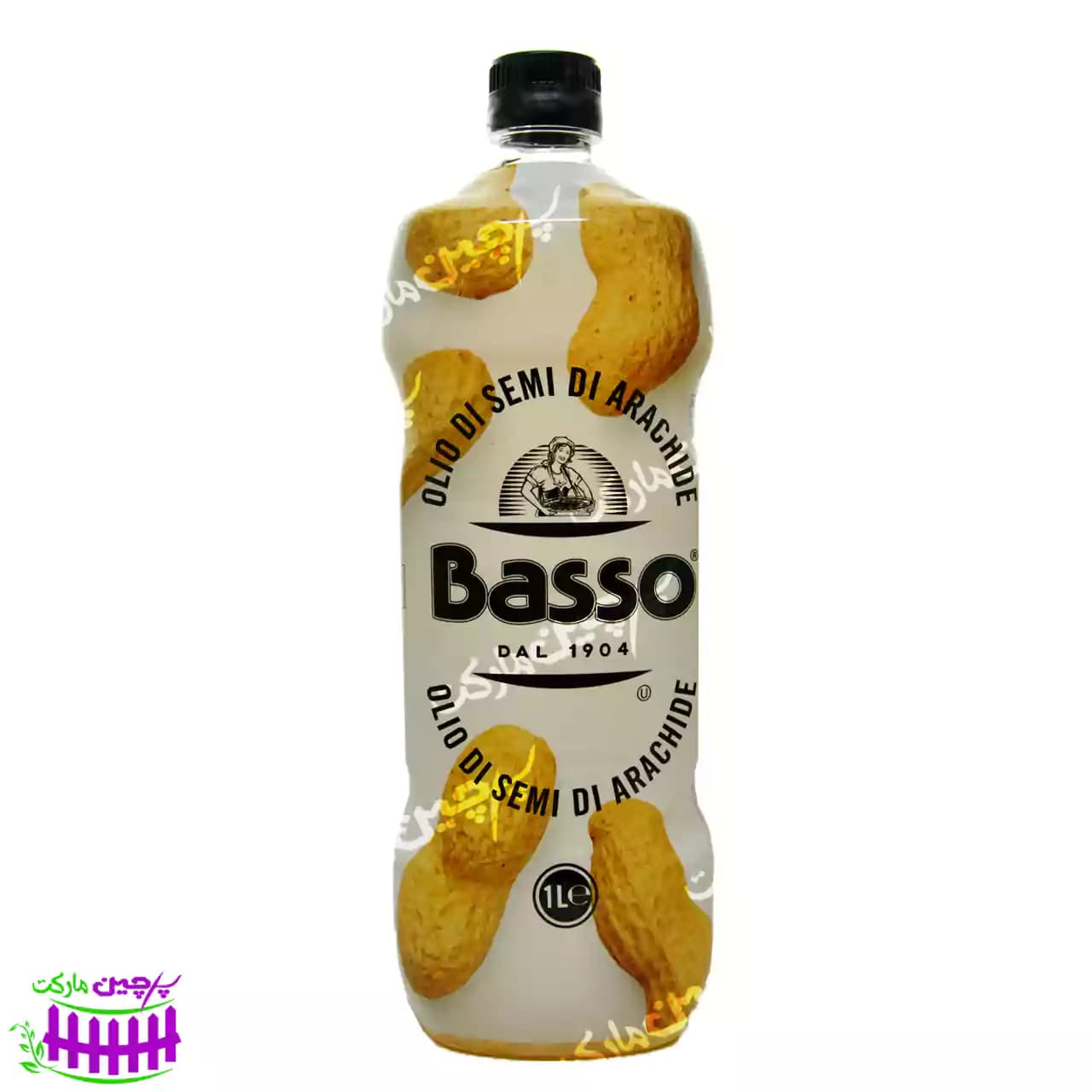 روغن بادام زمینی باسو مخصوص پخت و پز 1 لیتر (basso)