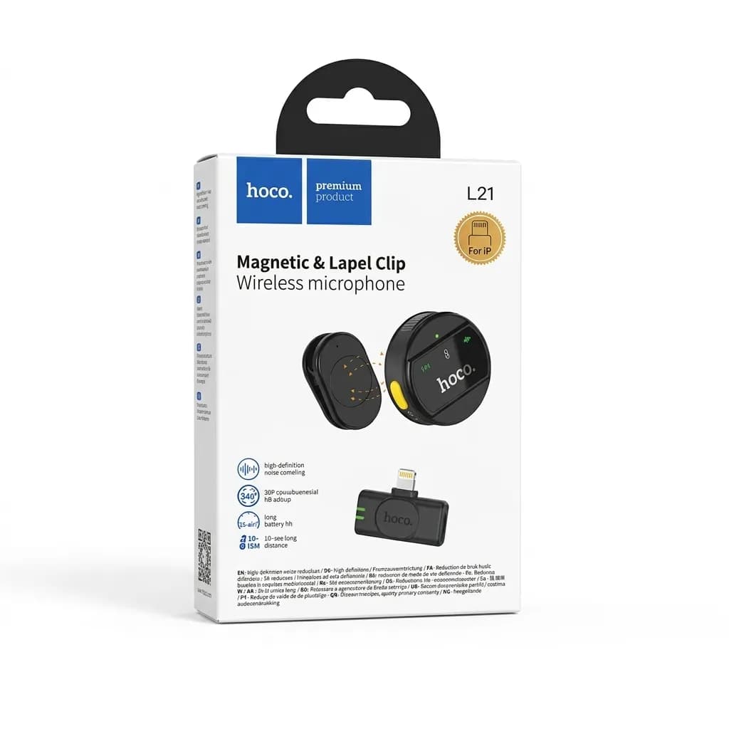 میکروفون یقه ای بلوتوثی Lightening هوکو مدل L21 — تصویر ۲